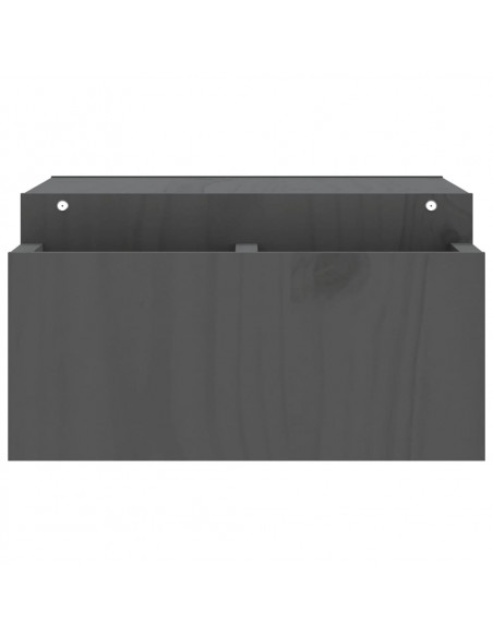 Supporto per Monitor Grigio 70x27,5x15cm Legno Massello di Pino
