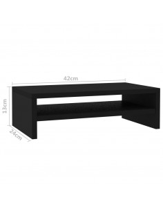 Supporto per Monitor Nero 42x24x13 cm in Legno Multistrato