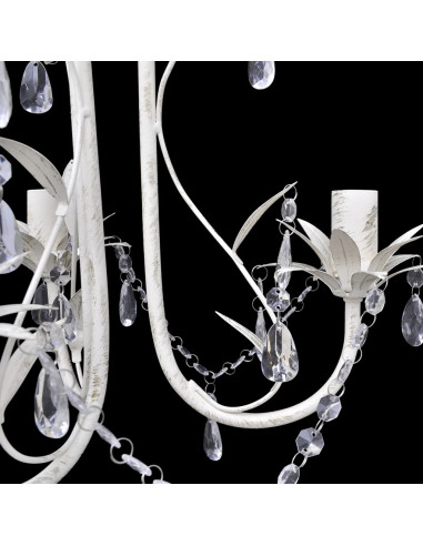 Lampadari con Pendenti in Cristallo 2 pz Bianco Elegante