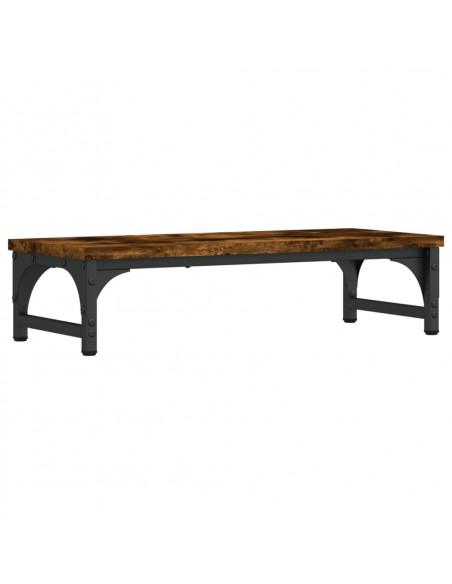 Supporto per Monitor Rovere Fumo 55x23x14 cm Legno Multistrato
