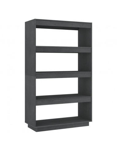 Libreria/Divisorio Grigio 80x35x135 cm Legno Massello di Pino