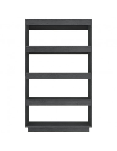 Libreria/Divisorio Grigio 80x35x135 cm Legno Massello di Pino