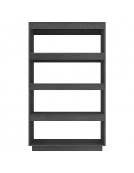 Libreria/Divisorio Grigio 80x35x135 cm Legno Massello di Pino
