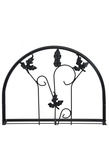 Supporto per Piante a 3 Livelli Nero 52x28x128 cm in Ferro