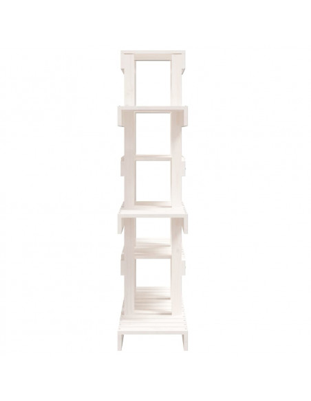 Supporto per Piante Bianco 85x25x109,5cm Legno Massello di Pino