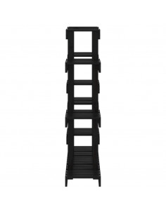 Supporto per Piante Nero 104,5x25x109,5 cm Legno Massello Pino