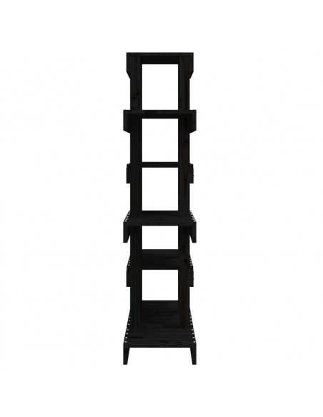 Supporto per Piante Nero 85x25x109,5 cm Legno Massello di Pino
