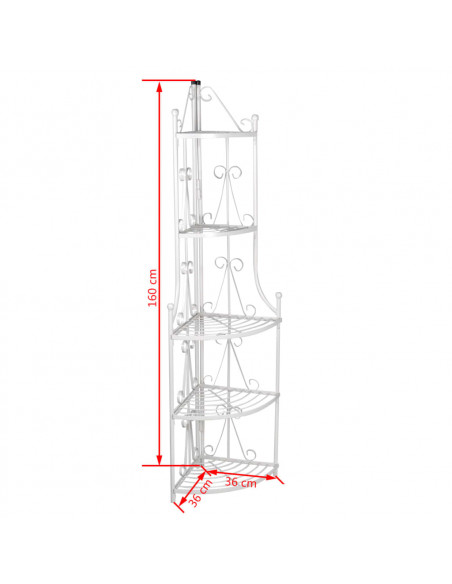 Supporto per Piante Porta Piante ad Angolo Bianco
