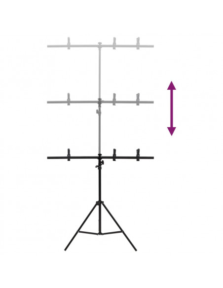 Supporto per Sfondo a T Nero 91x60x(70-200) cm