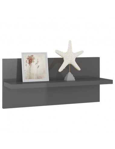 Mensole a Muro 4 pz Grigio Lucido 40x11,5x18 cm