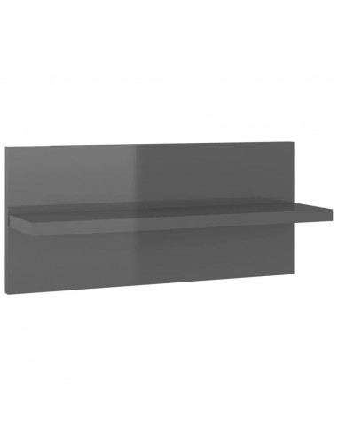 Mensole a Muro 4 pz Grigio Lucido 40x11,5x18 cm