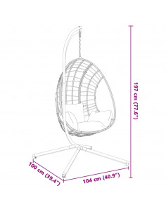 Supporto Sedia a Uovo Sospesa Antracite in Acciaio