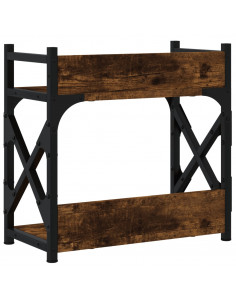 Supporto Stampante 2 Livelli Rovere Fumo 40x20x40cm Multistrato