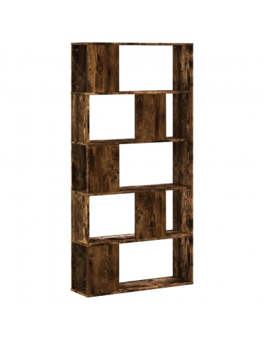 Libreria 5 Ripiani Rovere Fumo 80,5x23,5x162,5cm Multistrato
