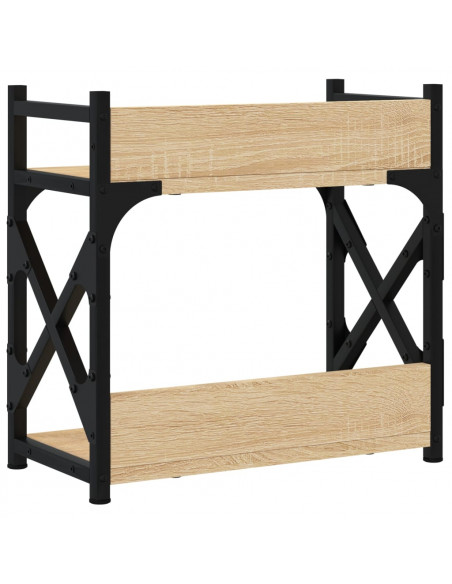 Supporto Stampante 2 Piani Rovere Sonoma 40x20x40cm Multistrato