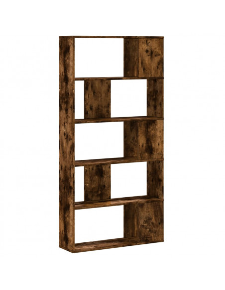 Libreria 5 Ripiani Rovere Fumo 80,5x23,5x162,5cm Multistrato