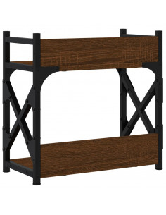 Supporto Stampante 2Piani Rovere Marrone 40x20x40cm Multistrato