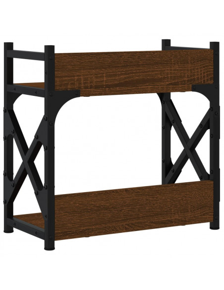 Supporto Stampante 2Piani Rovere Marrone 40x20x40cm Multistrato