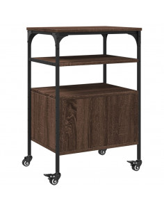 Supporto Stampante 3Piani Rovere Marrone 50x40x76cm Multistrato