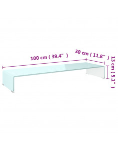 Supporto TV / Rialzo Monitor in Vetro Verde 100x30x13 cm