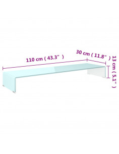 Supporto TV / Rialzo Monitor in Vetro Verde 110x30x13 cm