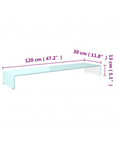 Supporto TV / Rialzo Monitor in Vetro Verde 120x30x13 cm