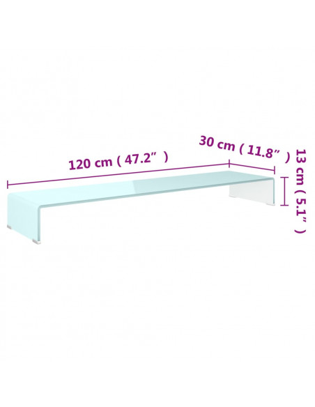 Supporto TV / Rialzo Monitor in Vetro Verde 120x30x13 cm