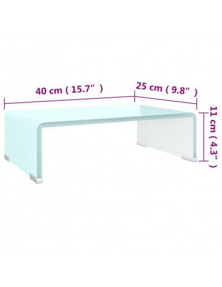Supporto TV / Rialzo Monitor in Vetro Verde 40x25x11 cm