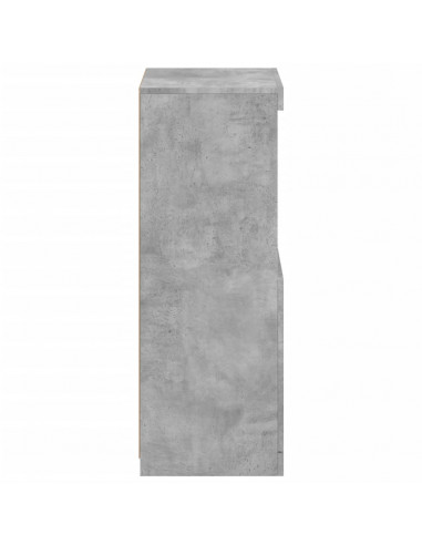 Credenza con Luci LED Grigio Cemento 41x37x100 cm