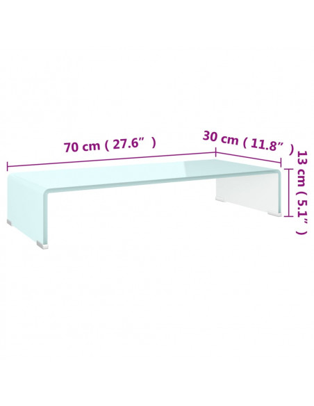 Supporto TV / Rialzo Monitor in Vetro Verde 70x30x13 cm