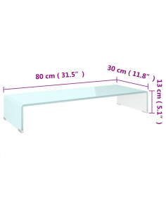 Supporto TV / Rialzo Monitor in Vetro Verde 80x30x13 cm