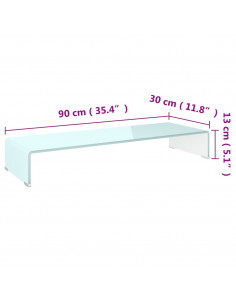 Supporto TV / Rialzo Monitor in Vetro Verde 90x30x13 cm