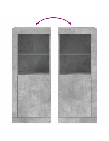 Credenza con Luci LED Grigio Cemento 41x37x100 cm