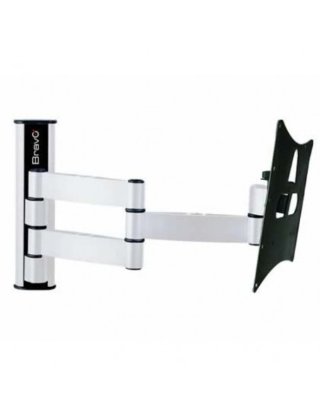 SUPPORTO TV BRAVO "LCD10B" 23"- 40", MAX Kg 20, ATTACCO MAX 10x10cm, ADAT. 20x10/20x20 WHITE - ORIENTABILE -10°/+15°