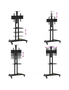 Supporto TV con Ruote Schermo 32"-70" Max VESA 600x400 mm 60kg