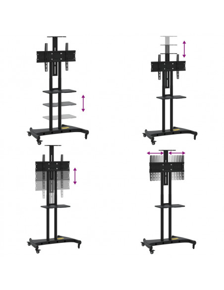 Supporto TV con Ruote Schermo 32"-70" Max VESA 600x400 mm 60kg