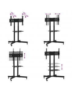 Supporto TV su Ruote Schermo 32"-70" Max VESA 600x400 mm 50kg