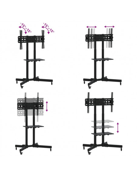 Supporto TV su Ruote Schermo 32"-70" Max VESA 600x400 mm 50kg