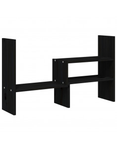 Supporto Monitor Nero (39-72)x17x43 cm Legno Massello di Pino 2