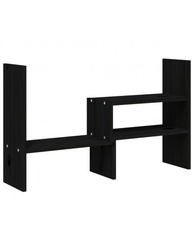 Supporto Monitor Nero (39-72)x17x43 cm Legno Massello di Pino