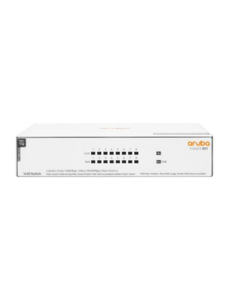 SWITCH ARUBA INSTANT ON R8R46A 1430 UNMANAGED 8 PORTE 10X100X1000 CLASS4 POE 64W