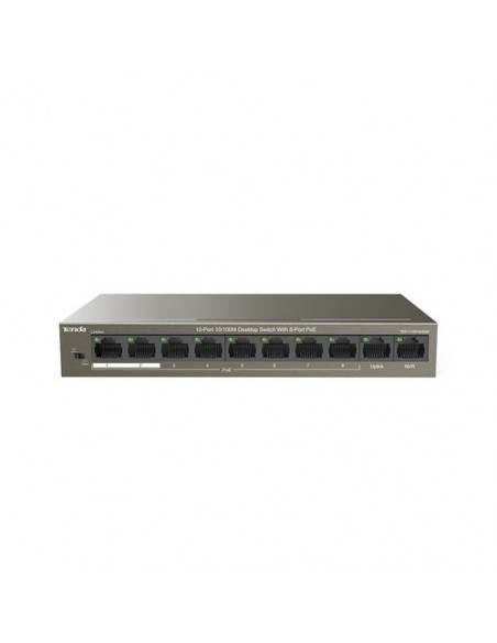 SWITCH TENDA TEF1110P-8-63W 8P LAN DESKTOP 10/100M 8P FE(PoE)+2P FE(Data+NVR)