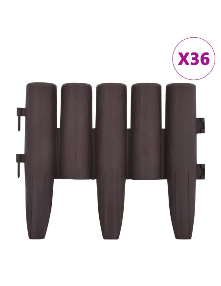 Bordature per Prato 36 pz Marroni 10 m in PP