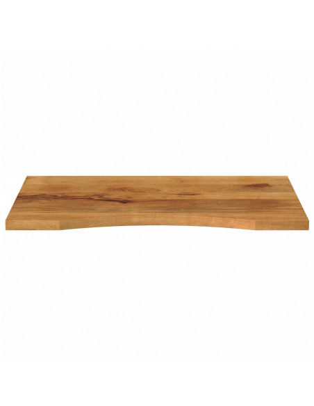 Piano Scrivania con Curva 90x50x2,5 cm Massello Grezzo di Mango