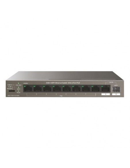 SWITCH TENDA TEG1110PF-8-102W  10P GIGABIT DESKTOP 10/100/1000M 9P GE(DI CUI 8P POE)+1SFP
