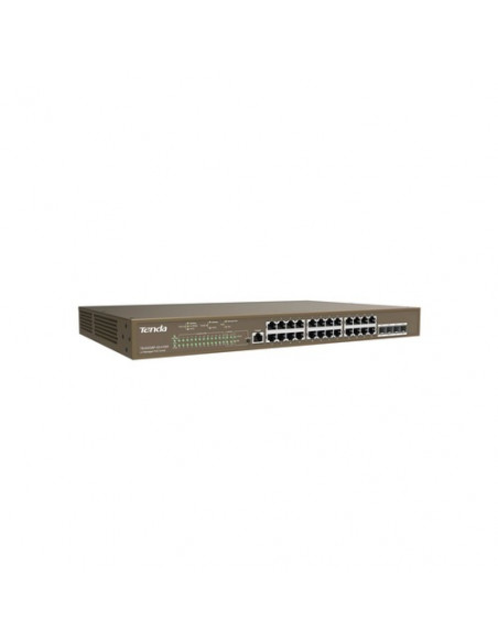 SWITCH TENDA TEG5328P-24-410W 24P GIGABIT 10/100/1000 POE +4P SFP +1P Console Rackmount L3 MANAGED Potenza PoE 370W