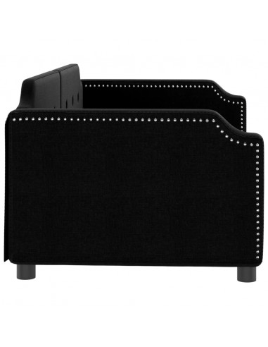 Letto da Giorno Nero 80x200 cm in Tessuto