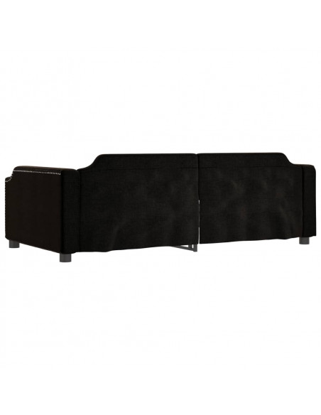 Letto da Giorno Nero 80x200 cm in Tessuto