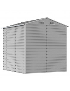 Capanno da Giardino Grigio Chiaro 191x215x198cm Acciaio Zincato 2