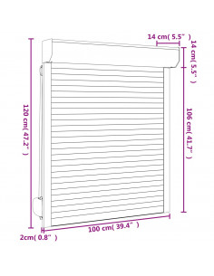 Tapparella Avvolgibile in Alluminio 100x120 cm Bianca